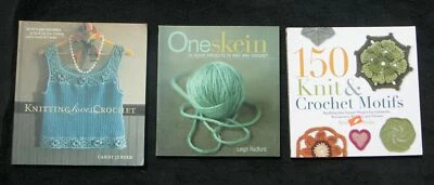 3 BK How to Knit & Crochet Knitting Loves Crochet One Skein Fashion 150 Motifs - Image 1 of 2