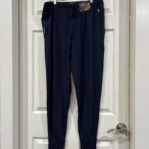 Para Hombres Polo Ralph Lauren Ligero Tejido Jogger Pijama Salón Pantalones Azul Marino XL - Imagen 1 de 8