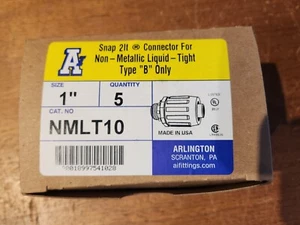 NEW IN BOX 5 Arlington NMLT10 1" Straight non-metalic Liquid Tight connectors - Picture 1 of 5