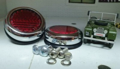 Land Rover Reflectors x2 Lucas RER25 Chrome OEM Genuine Series 1 2 2a - Image 1 of 4