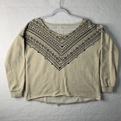 Billabong Tribal In The Sand Pullover Sweatshirt Raw Hem Size XL - Image 1 of 4