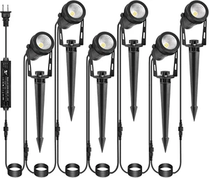 Low Voltage Landscape Lighting, 6 Pack Outdoor Spot Lights with Transformers, 12 - Picture 1 of 7
