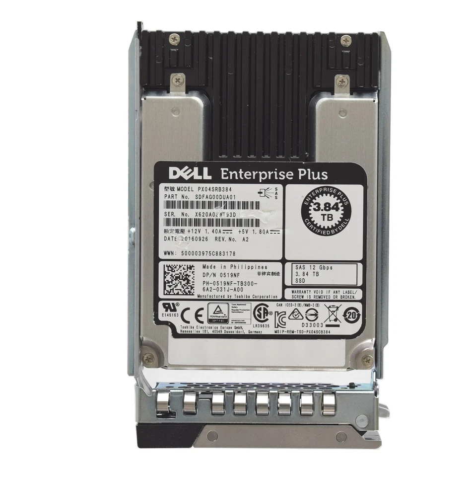 Dell Compellent 2.5" 3.84TB 12GBPS SAS SSD Drive - 519NF PX04SRB384 - Image 1 of 1