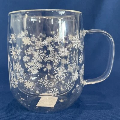 NEW RARE Williams Sonoma Double Wall Snowflake Coffee Mug 16 OZ Christmas - Image 1 of 4