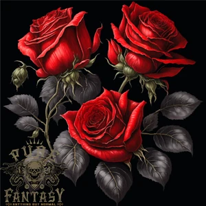 Camiseta 3 Rosas Rojas Gótica Gótica Para Hombre 100% Algodón - Imagen 1 de 3