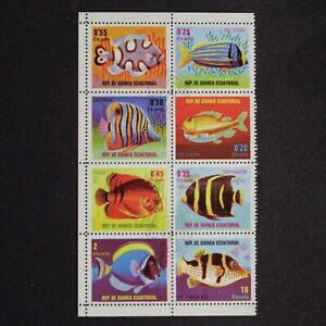 Vintage FISHES Postage Stamps Minisheet Bundle Set - EQUATORIAL GUINEA 1970s