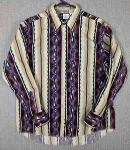 Vtg Wrangler Brushpopper Aztec Pearl Snap Western Cowboy Shirt Mens Size XL - Picture 1 of 15