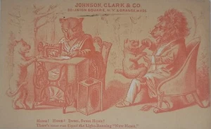 1880s Anthropomorphic Lions Johnson Clark Co. New Home Sewing Machine VG-FINE - Picture 1 of 3