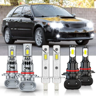 6 faros LED haz alto/bajo + luz antiniebla 6000 k blanco para Saab 9-2X 2005 2006 Foto 1 de 4