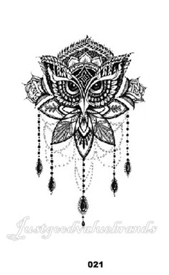 CANDYBARBOUTIQUE BUY 2 GET 1 FREE!! Chandelier Jewelled Holy Owl Temporary Tattoo