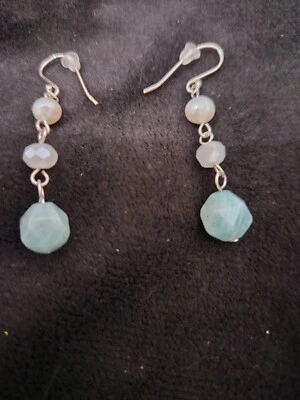 Pendientes Kirk's Folly Amazonita Peruana/Perla Cultivada sst Foto 1 de 2