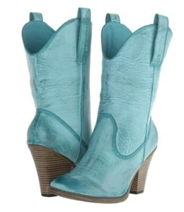  MIA Women's Lucyy Turquoise Western Boot, 7.5 M - Afbeelding 1 van 7