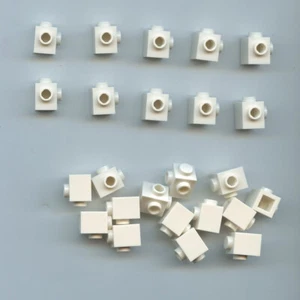 LEGO x 24 White Brick, Modified 1 x 1 with Studs on 2 Sides, Adjacent 26604 - Picture 1 of 1