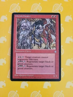 MTG Orcish Healer Ice Age Regular Uncommon Misprint Black Line Error - Image 1 of 2