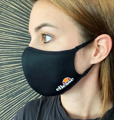 ELESSE Ellesse Palisto 3er Pack Gesichtsmasken Mund Nasen Bedeckung Schwarz | NEU