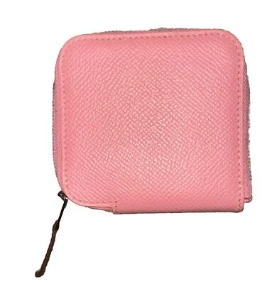 Cartera Hermes Auténtica Azap Compacta Mini Seda en C Estampilla 2018 Veau Epsom Rosa Foto 1 de 4