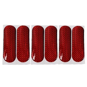 6Pcs rojo reflectante Seguridad Etiqueta de cinta autoadhesiva para Coche - Imagen 1 de 2