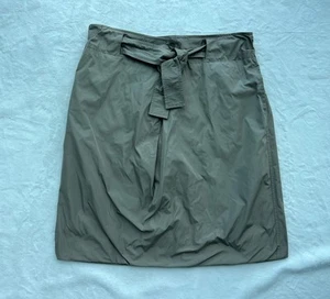 Falda midi Max Mara Weekend caqui con cinturón y corbata para mujer talla 12 - Imagen 1 de 8