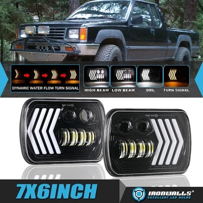 Pair 7X6" LED Headlights Hi/Lo Arrow Signal for Mitsubishi Mighty-Max 1983-1995 Foto 1 de 4