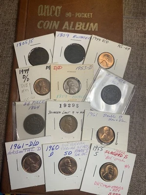 US Cents Error/Variety 1805-1961 Cherry Picker Joseph J Haney 1/2, 1 & 2c PHOTOS - Image 1 of 4