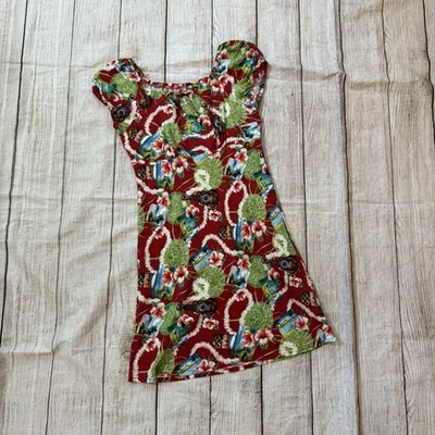 Vestido Hawaiano Hilo Hattie Child XL Rojo Ukelele Hula Foto 1 de 4