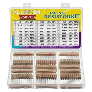 25 Werte 1W Carbon Film Widerstand Kit von 1 Ohm bis 1M Ohm 1 Watt 5% Widerstände - Bild 1 von 12