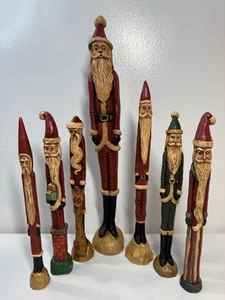 Vintage Jim Shore Pencil Santa’s Lot 7 Clause Christmas 90s Folk Art Resin Figuren - Bild 1 von 18