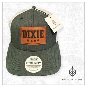 Retro Dixie Beer Custom Laser Engraved Leatherette Legacy Mid Pro Trucker Hat - Picture 1 of 10