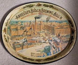 VINTAGE ANHEUSER BUSCH BRAUEREI ASS'N ST LOUIS MISSOURI USA METALL BIERTABLETT - Bild 1 von 5