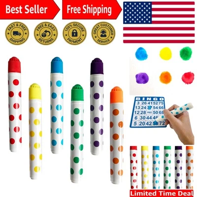 6 Mixed Color Bingo Daubers - Washable and Kid-Safe for Easy Cleanup - Image 1 of 4