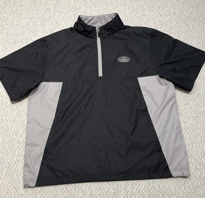 Ahead Golf Jacket Men Large Black Grey Loose Relax Performance Pullover Valencia - Image 1 of 4