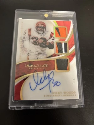 2019 Panini Immaculate Collection - Immaculate Ickey Woods Gold /5 - Image 1 of 2