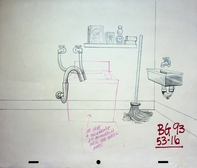 Help!... It's the Hair Bear Bunch! 1971 Production Hand Drawn Background Pencil - Image 1 of 2