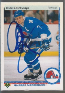 Cubierta superior autografiada 90/91 Curtis Leschyshyn - nórdicos - Imagen 1 de 1