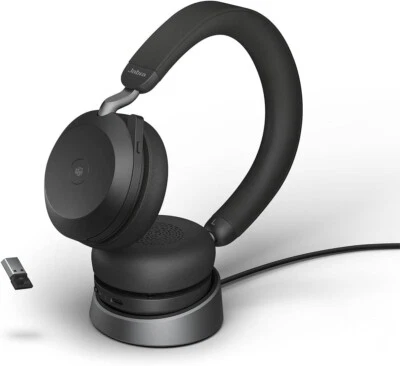 Jabra Evolve2 75 Cuffie Wireless PC con Base di Ricarica e Microfono - Nero - Immagine 1 di 4