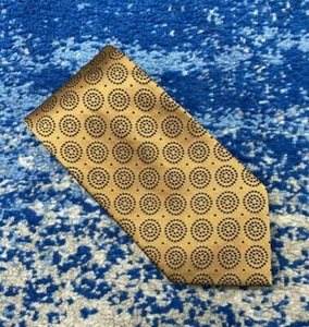 Corbata de seda geométrica vintage negra bronce Calvin Klein - Imagen 1 de 7