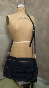 KATE SPADE NYLON Large BLACK TOTE Messenger SHOULDER BAG ZIPPER Crossbody Purse - Picture 1 of 10