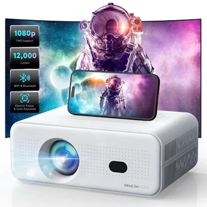 Electric Focus Mini Projector with 5G WiFi and Bluetooth, Support FHD 1080P S... - Picture 1 of 7