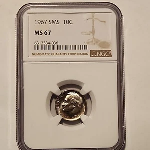 1967 SMS Roosevelt Dime certified MS 67 by NGC! - Picture 1 of 2