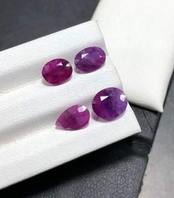 7.10 Ct Natural Included ruby 4 Piece loose gemstone lot From Afghanistan - Image 1 of 4