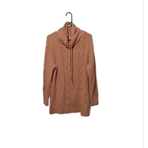 L.L. Bean Signature Funnelneck Pullover Damen Gr. XL Rosa Baumwolle Zopfmuster - Bild 1 von 10