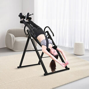 Foldable Inversion Table Teeter Advanced Back Pain Ankle Relief Gravity Fitness