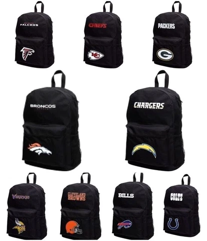 Licensed Full Size Student Sprint Black Backpack - Various Teams New Cover