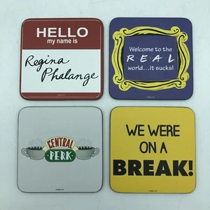 Lot 4 Friends TV Drink Coasters Central Perk Regina Phalange We Were On A Break - Picture 1 of 8