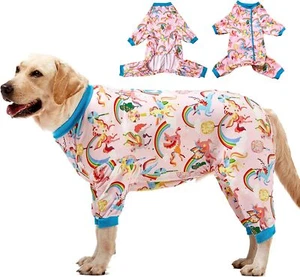 LovinPet Dog Pajamas Jumpsuit Rainbow Print Lightweight Pullover Jammies Warm - Picture 1 of 8