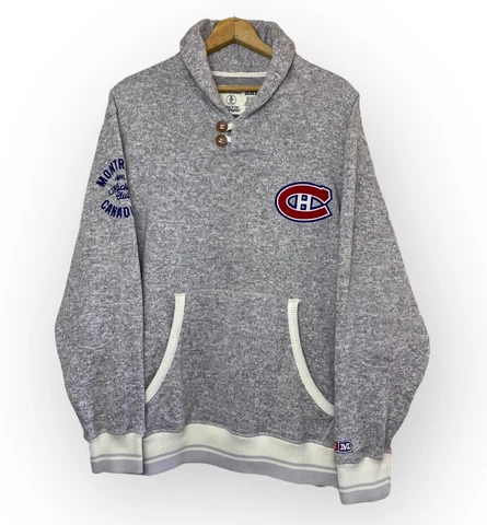 CCM Mens Montreal Canadiens Embroidered Shawl Neck Knit Sweater Size 2XL NHL Cover