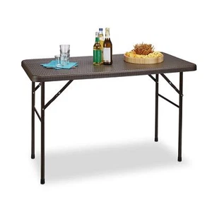 Table pliante de jardin rectangle Camping pliable BASTIAN en aspect rotin Ter... - Picture 1 of 8
