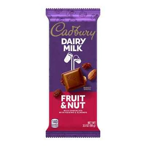 Cadbury Dairy Milk Choclate Fruit & Nut Candy Bar 3.5oz - Pack of 4 - Picture 1 of 2