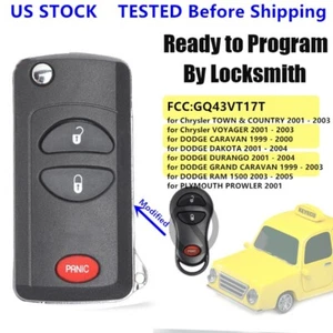 for 2001-2009 Chrysler Dodge Dakota Modified Flip Key Remote Key Fob GQ43VT17T - Imagen 1 de 5
