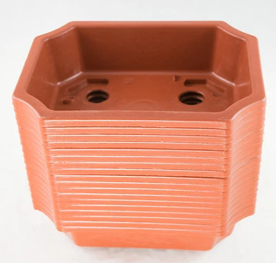 18 macetas rectangulares de plástico para bonsáis/cactus y suculentas de 7"x 5,5"x 2" - naranja Foto 1 de 4